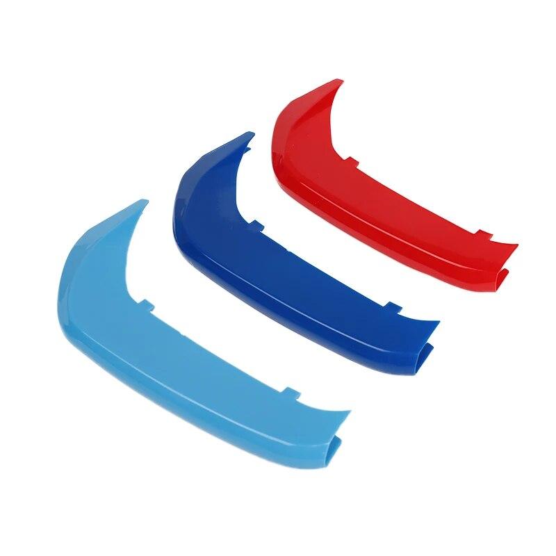 3PCS Car 3D M Styling Front Grille Trim Bumper Cover Strip Strips Stickers Cover for BMW F20 8 9 11 Rods 1 Series External Decor