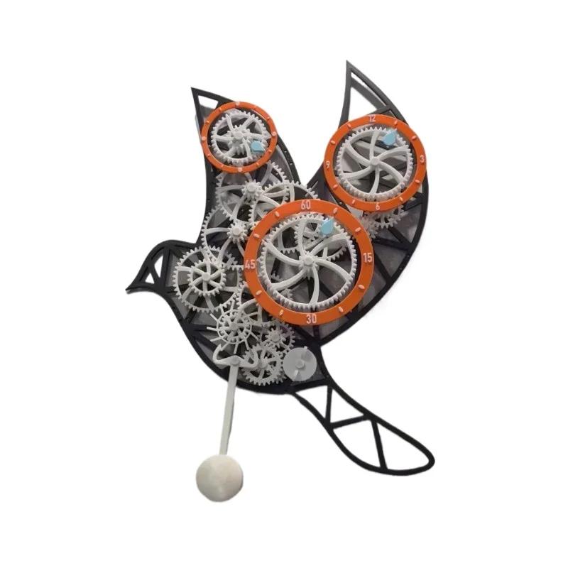 3D-печатная модель Механическая передача Голубь Маятниковые часы 3D-печатная любительская игрушечная модель Настенные электронные настенные часы