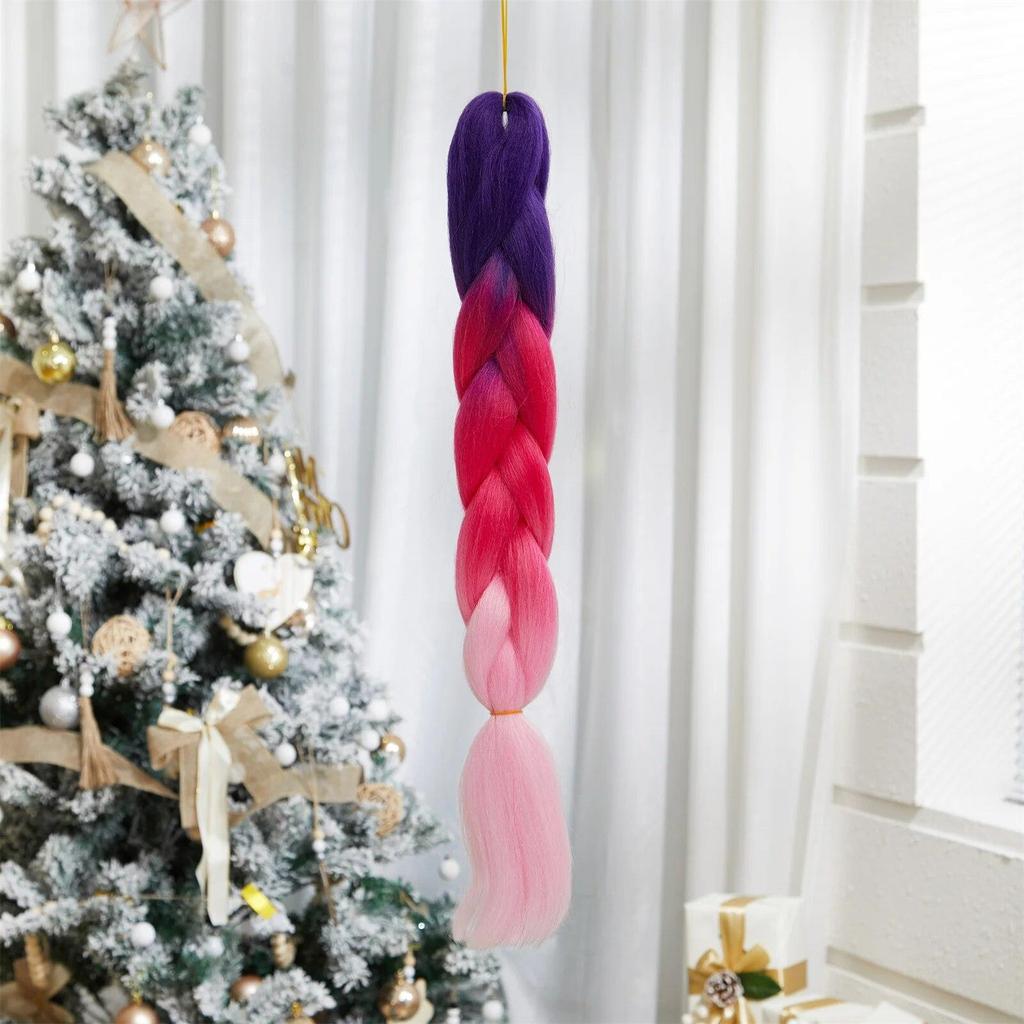 ALAN EATON Синтетические наращивания волос радужного цвета Jumbo Braid 24 дюйма, высокотемпературные волокна для наращивания волос, вязаные крючком своими руками