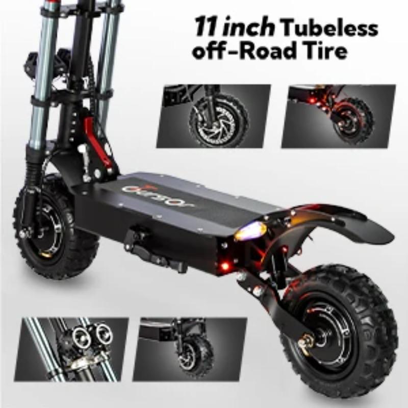 TOURSOR E5B Foldable Electric Scooter for Adults 6000W Motor 85km/h Speed 120km Range 60V40AH Battery 11-inch Off-road Tires