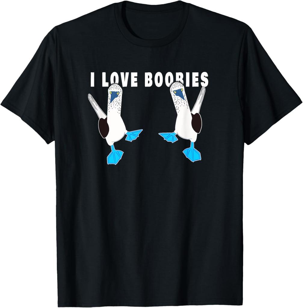 I LOVE BOOBIES Funny Blue-Footed Boobies T-Shirt