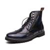 New Retro Style Red Men's Leather Boots Fashion Lace-up Casual Ankle Boots for Men Luxury High-top Dress Shoes Men Cowboy Boots