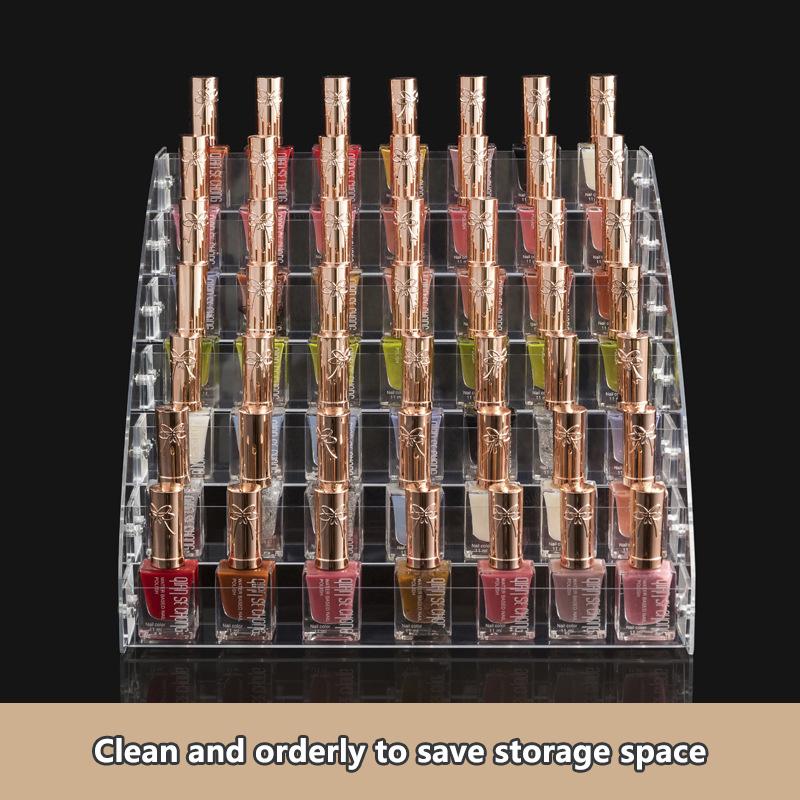 Multi-Layer Acrylic Nail Polish Display Rack - Transparent Organizer For Gel Polish And Cosmetics In Nail Salons