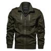 Spring and Autumn New Men's Jacket Pure Cotton Washed Tooling Large Size Loose Solid Color Coat