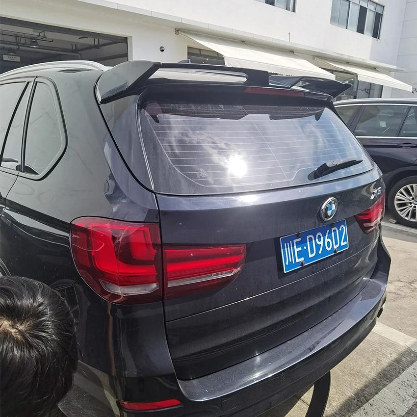 Высококачественный АБС-пластик Для BMW X5 F15 2014-2018 Спойлер на крышу и средний задний спойлер Накладка на крышку багажника Комплект кузова Глянцевый черный Под карбон