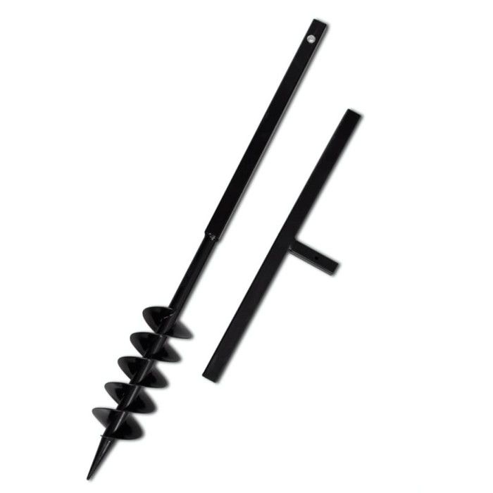 VidaXL Soil Auger with Handle 100 Mm and 9 M Extension Tube Steel