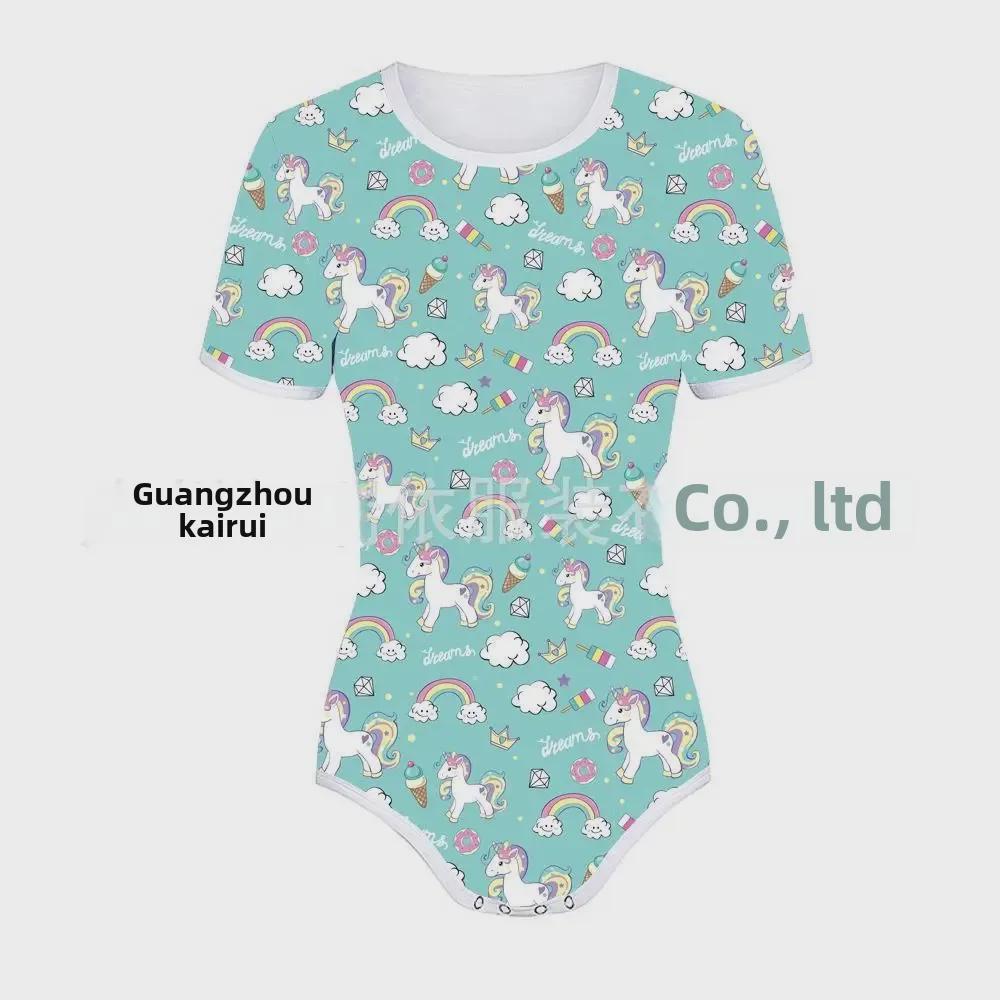 Короткий комбинезон-пижама для взрослых любителей подгузников (2023).