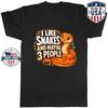 I Like Snakes And Maybe 3 People Graphic T-Shirt Reptile Lover