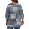 Womens Plus Size Tops 3/4 Sleeve Sleeve Shirts V Neck Casual Clothing Clothes Prints Tops