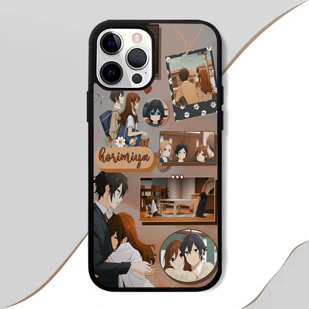 Чехол для телефона Horimiya Мобильный Подходит для Apple 16 PRO MAX 15 14 13 12 MINI 11 Патч Черный Жесткий Корпус