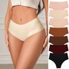 Plus Size Ice Silk Seamless Mid-Waist Quick-Dry Triangle Sport Panties for Women