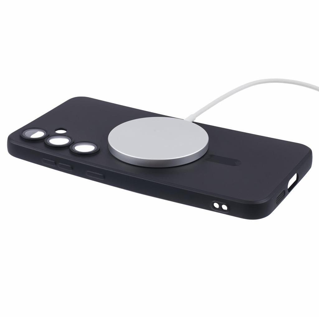 For Samsung Galaxy S24+ Case with Lens Film Compatible with MagSafe Rubberized TPU Phone Cover