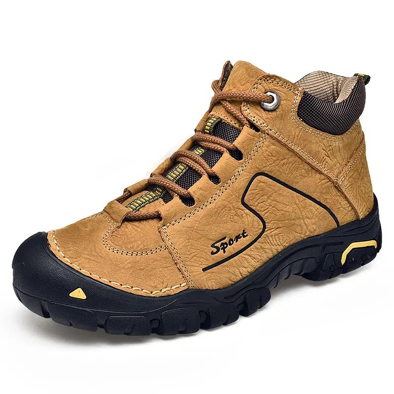 Men's Hiking Shoes Leather Outdoor Shoes Wear-resistant Men Trekking Walking Hunting Tactical Sneakers