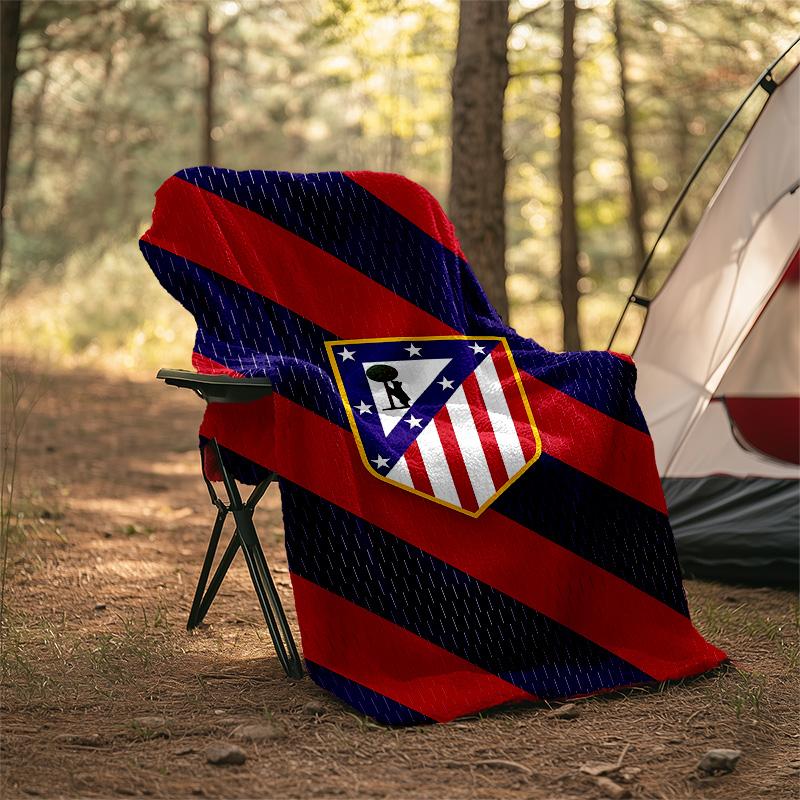 1pc Atletico Madrid Theme Blanket - Digital Print, Polyester, Cozy for All Seasons, Perfect for Outdoor, and Travel