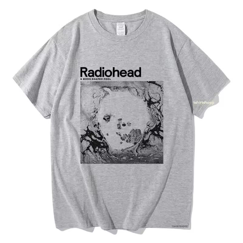 Футболка A Moon Shaped Pool Radiohead Мужская/женская Харадзюку Винтажный Графический 100% Хлопок Футболка Классическая Унисекс Высокое Качество Футболки