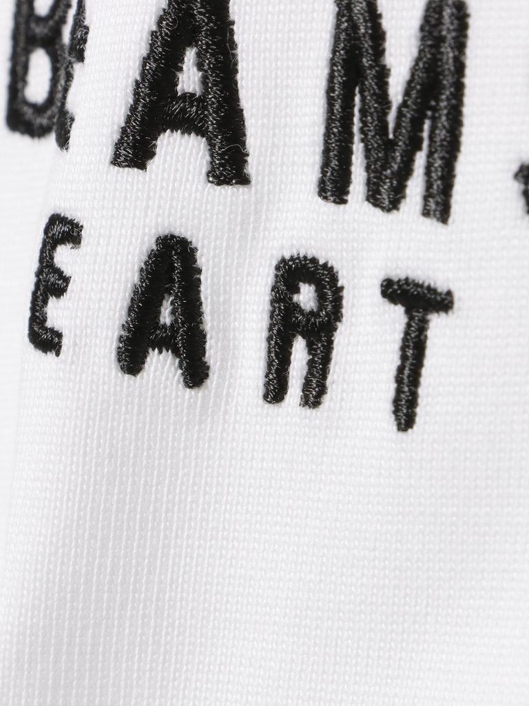 Beams Heart Men's Logo Embroidered Long Sleeve T-Shirt, White/Red, XL, 42140299639