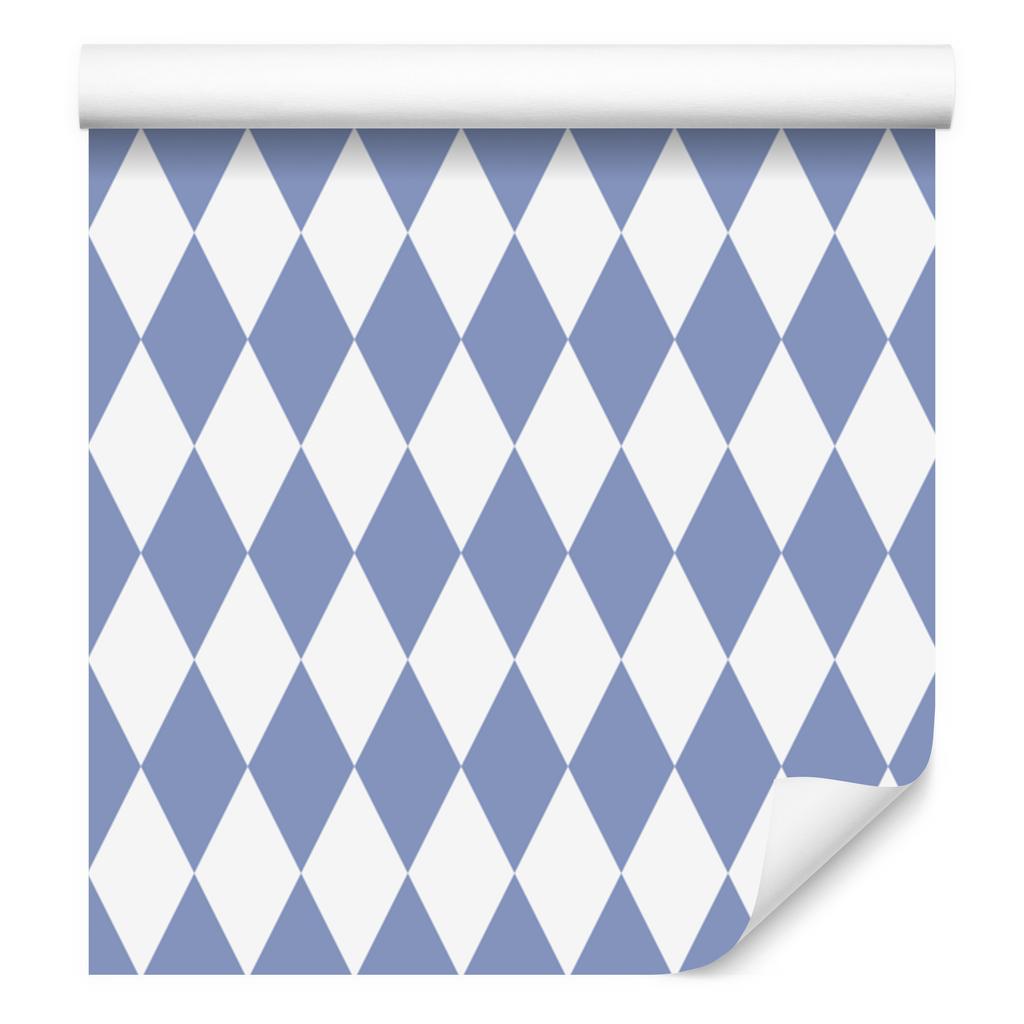 Harlequin Diamonds wallpaper white and blue, blue background 50x1000