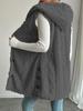 Color Style Popular Plush Solid Hooded Button Cardigan Womens Autumnwinter Casual Vest