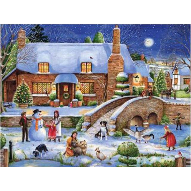 5D DIY алмазная живопись Зимний снежный пейзаж полный квадратный алмаз ремесло украшение дома подарок набор для вышивки крестом мозаичный узор