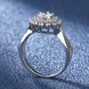 Серебряное кольцо S925, стерлинговое серебро S925, муассанит, подсолнечник, 8-символьное кольцо с микро-оправой, бриллиантовое кольцо, импортное, цвет D, чрезвычайно белый