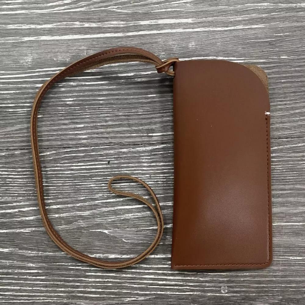 Hanging Neck Outdoor Glasses Storage Bag Solid Color Women Eyeglass Cover Sunglasses Storage Clip