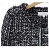 MAITA New Women's Jacket Black and White Check Tweed Plus Size