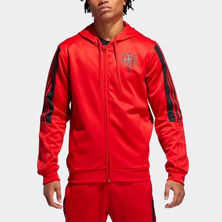 Adidas Tmac Hoodie Simple Long Sleeve Zipper Hooded Jacket Men Jackets Red DU8310