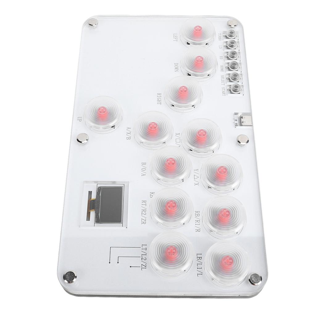 Игровой контроллер без рычага, акриловый, 12 клавиш, самодельный боевой контроллер без рычага с пользовательским RGB и Turb