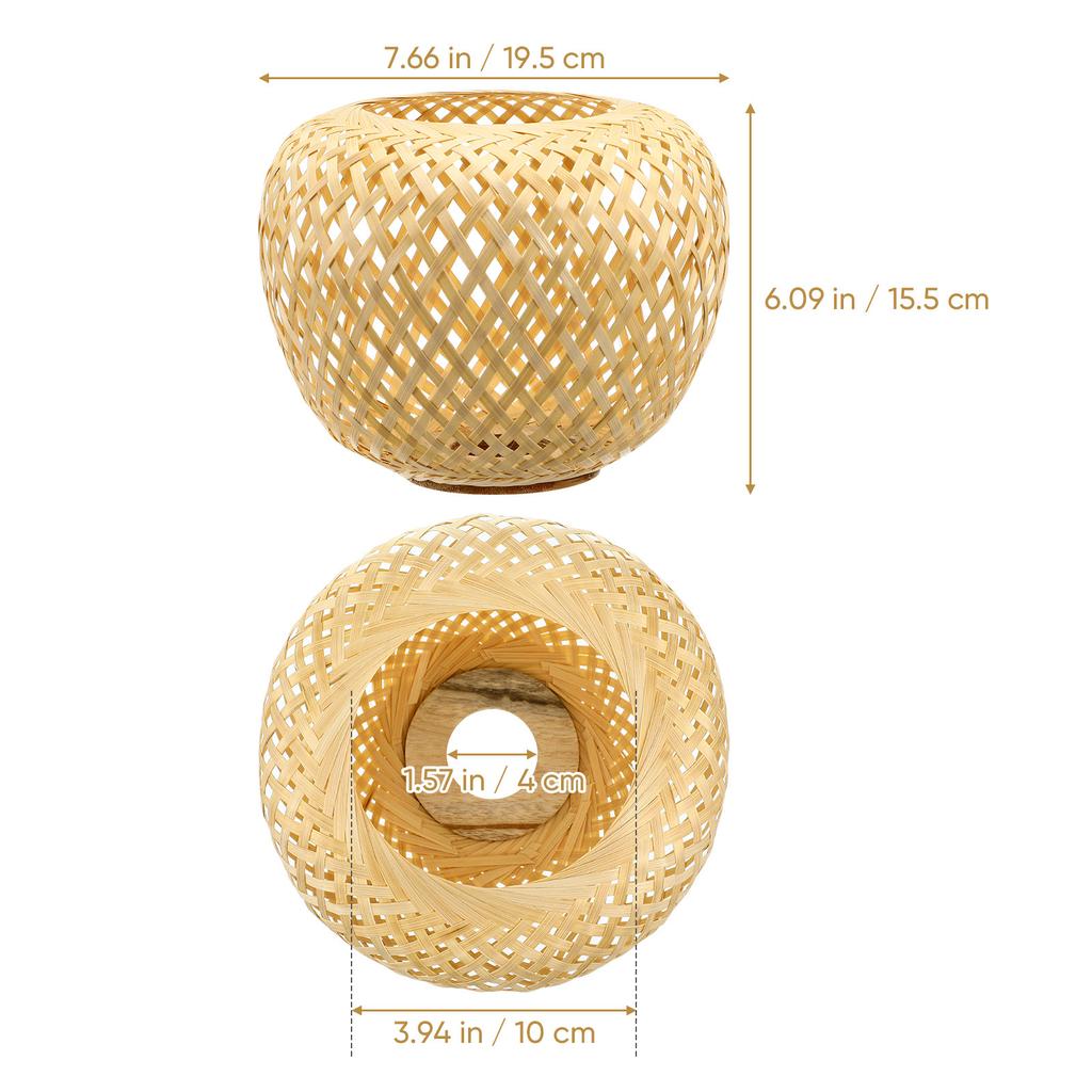 Woven Bamboo Lamp Shade 10cm 4cm Hole Lampshade Rustic Decorative Bamboo Lamp Cover For Table Lamp Chandelier Pendant Light
