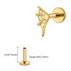 Right Grand ASTM F136 Titanium 16G Spider Web Stud Earring Halloween Internally Threaded Helix Cartilage Tragus Lip Piercing