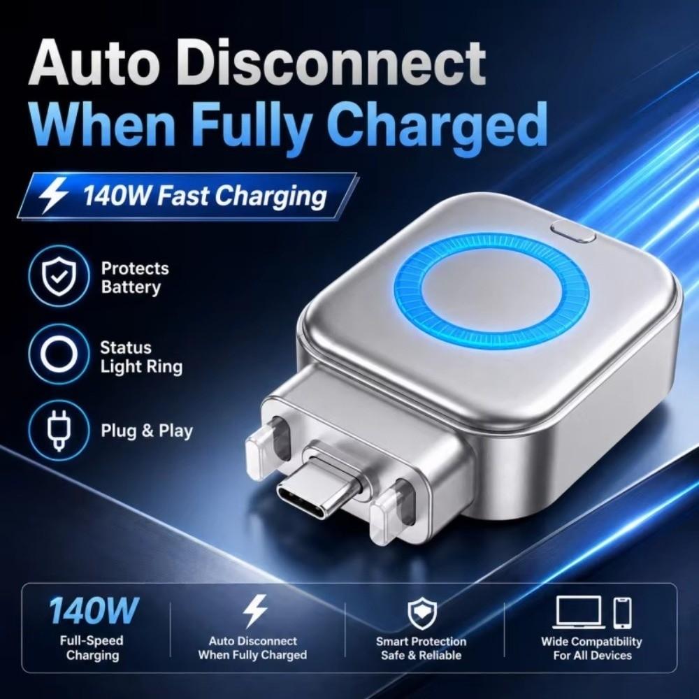 140W Fast Charging Intelligent Power Outlet Stopper USB C Adapter Phone Charging
