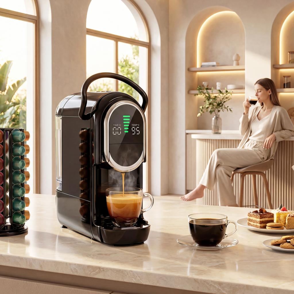 Pod Coffee Machine For Nespresso Dolce Gusto Capsule And Ground Coffee Small Semi Automatic Coffee Maker 19 Bar 0.6L