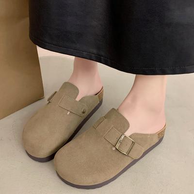 Интернет знаменитости верхняя одежда универсальные тапочки Boken с одной педалью женские весенние 2025 новые увеличенные тапочки с толстой подошвой сумка-голова Boken полутапочки