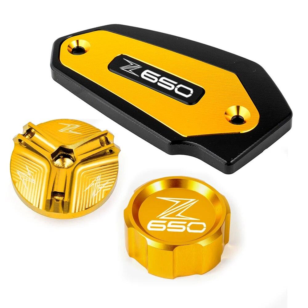 For Kawasaki Z650 Z 650 2017- 2022 Accessories Motorcycle Front Rear Brake Fluid Cover Engine Oil Filler Cap Protector