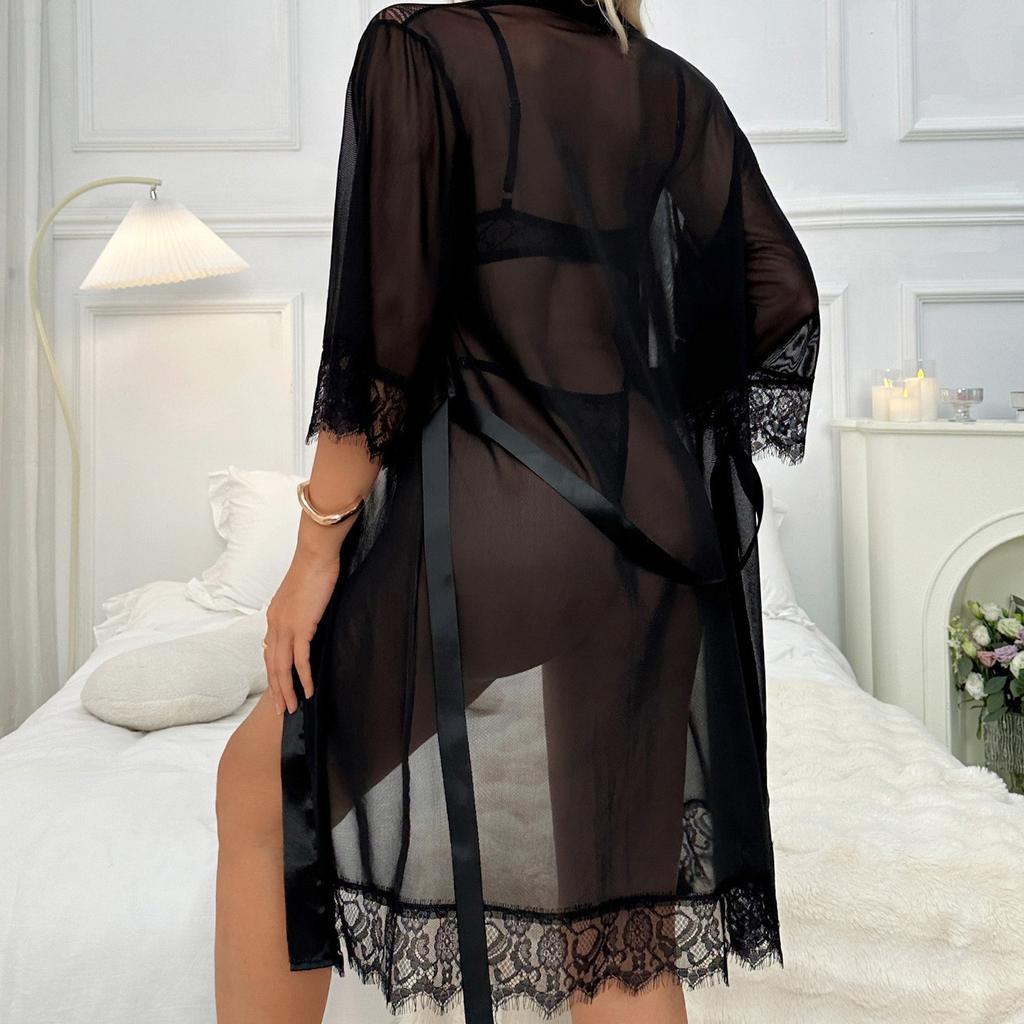 Женское ночное белье на тонких бретельках, прозрачные сексуальные ночные рубашки, кружевные пижамы, сексуальный комплект нижнего белья