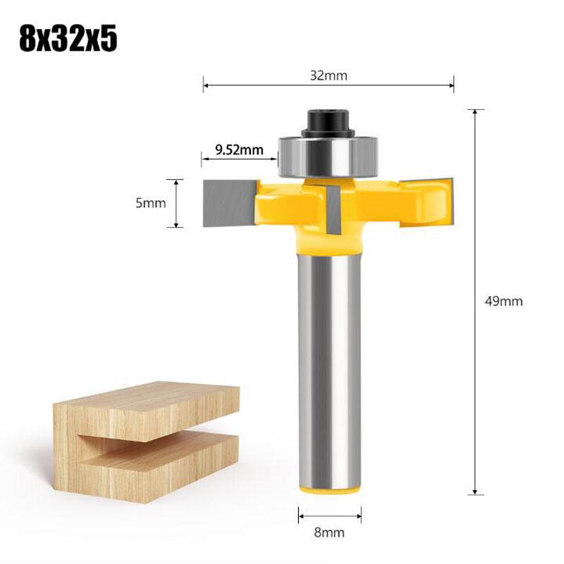 Фрезерный станок по дереву, хвостовик 8 мм, прямая концевая фреза, триммер для чистки Т-образных пазов, деревообрабатывающий инструмент, фреза