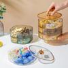 Новый многослойный разделительный лоток для фруктов, семян дыни, закусок, орехов, новогодних товаров, прозрачная крышка, двухслойный ящик для хранения