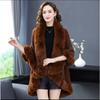 Rabbit Fur Collar Shawl Cape Women'S Large Size Jacquard Knitted Cardigan Loose Jacket 1016 #