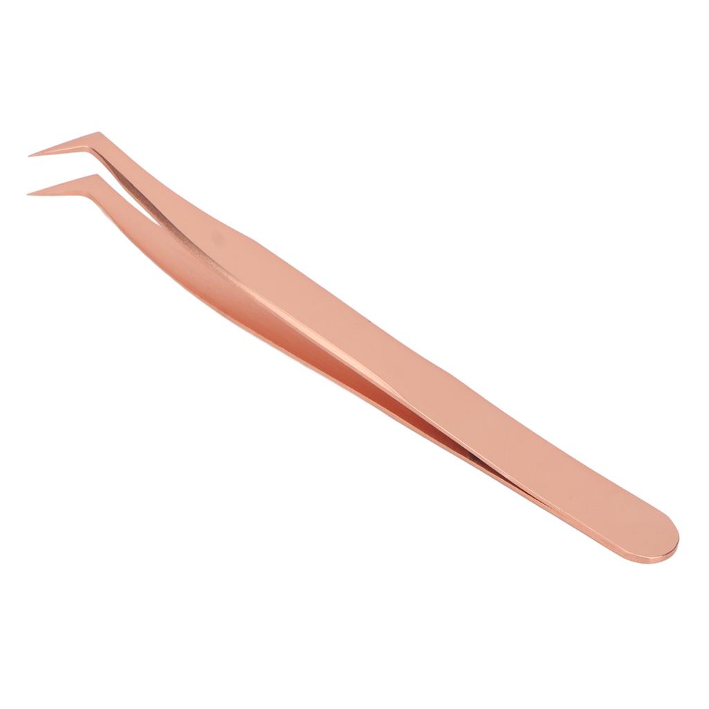 Eyelash Extension Tweezers Stainless Steel Professional Precise Comfortable Grip Tightly Tip Lash Tweezers Rose Gold