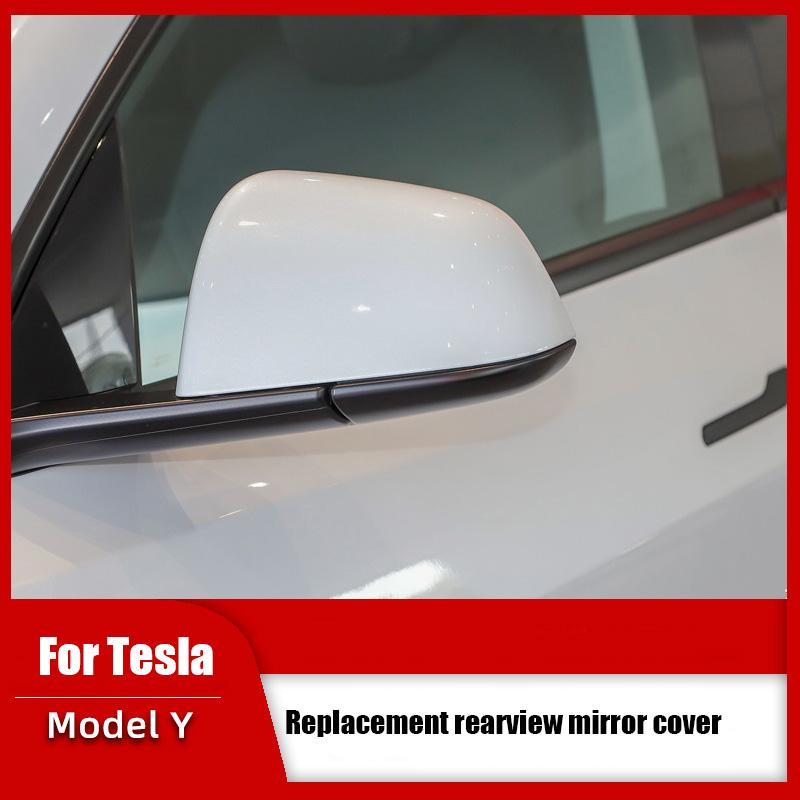 Rearview Mirror Cover for Tesla Model Y 2021-2024 Real Carbon Fiber Side Mirror Shells Add on Frame Replacement Case Protector