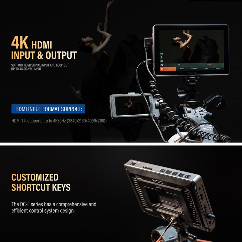 Viltrox DC-L1/L2 7-дюймовый накамерный полевой монитор IPS 4K сенсорный экран HDMI профессиональная камера студийный 3D LUT режиссерский монитор