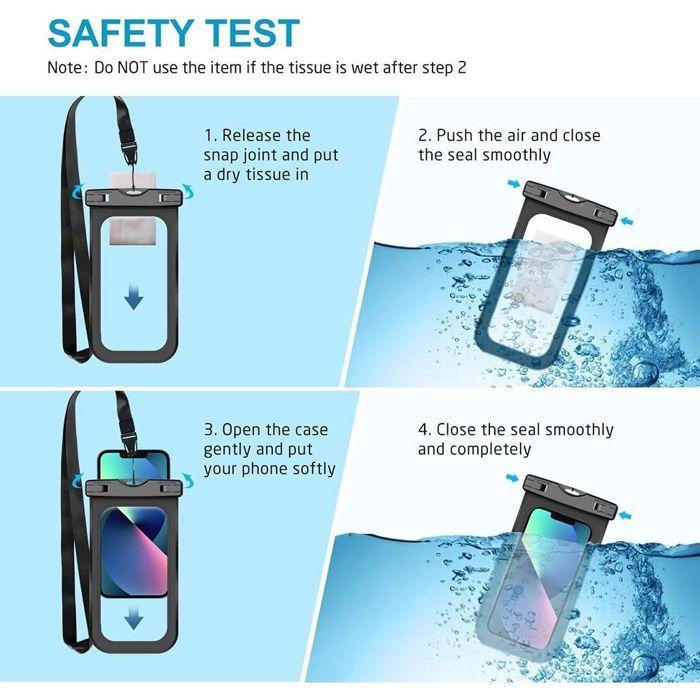 Водонепроницаемый чехол для Redmi Note 14/Note 14 Pro/Note 14 Pro Plus/Note 13/Note 12/Note 11/11S/Note 10 - Чувствительный к касанию - Черный