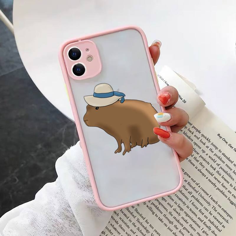 Чехол для телефона Be Happy Capybara с милым рисунком, матовый прозрачный для iphone 11 12 13 7 8 plus mini x xs xr pro max чехол