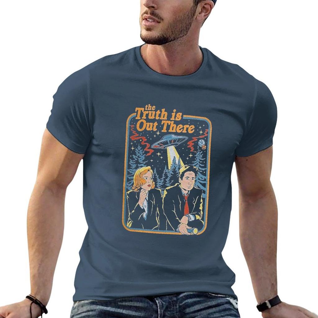 Истина где-то рядом Забавный черный хлопковый T-shirt из сериала Секретные материалы Однотонный для мужчины Упаковка футболок для мужчины Футболки с принтом T-shirt
