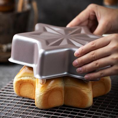 Форма для выпечки в форме золотой звезды цвета шампанского, шестиугольная, 3D, с антипригарным покрытием, противень для выпечки хлеба, сыра, духовки, кухонные принадлежности