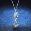 D Color 1CT Genuine 925 Sterling Silver Moissanite Pendant for Women New Leaf Elegant Necklace Sparkling Gem Jewelry Charms Gifts