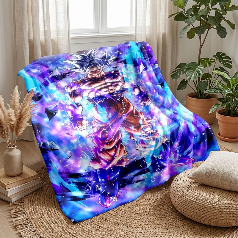 Naruto Printed Flannel Blanket Skin Friendly Warm Decorative Throw for Indoor Couch Bed Daily Use