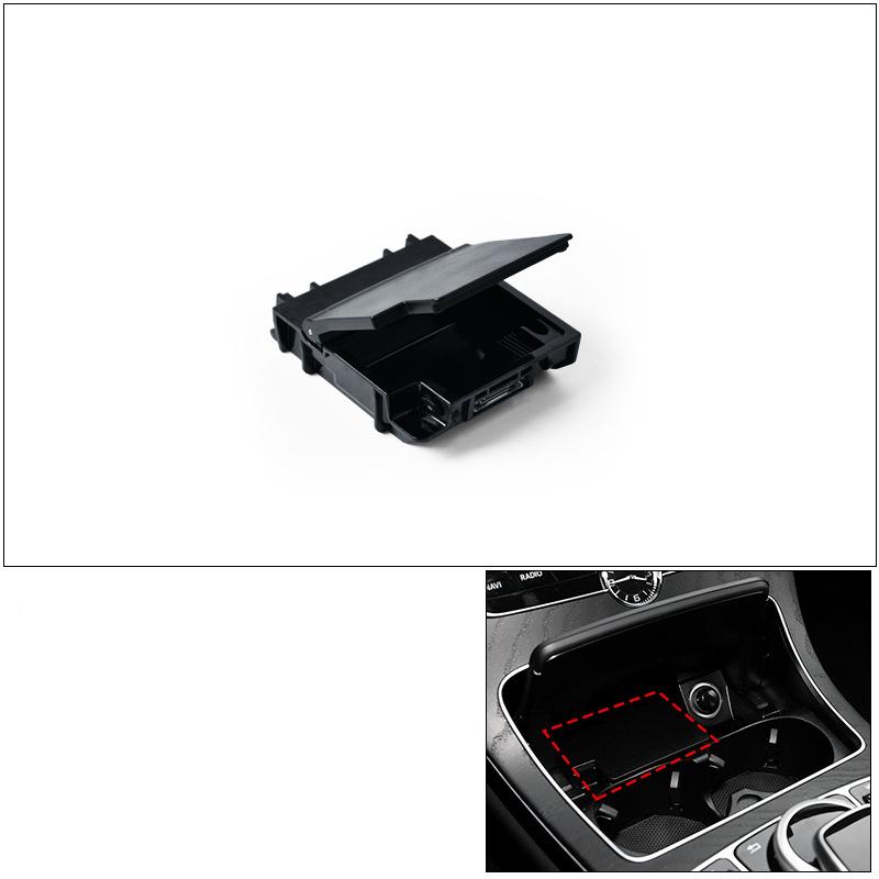 For Mercedes Benz C-Class GLC Central Armrest Box Ashtray W205 Central Control Cup Holder Decorative Strip Car Cup Holder