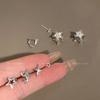 S Silver Needle Star Zircon Stud Earrings Femininity Premium Earrings New Trendy Earrings Ear Buckles