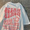 Ocean Beach Wild Wave 1971 Surf Memories California Мужские топы Футболка свободного покроя Летние хлопковые свободные футболки Повседневная футболка